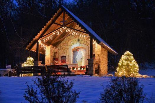 Mother Mary Grotto nestled in the hillside